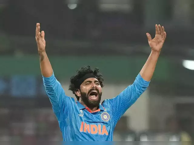 India's Ravindra Jadeja shows the ball after getting his 5th wicket of the day during the match against South Africa (BCCI Twitter)
